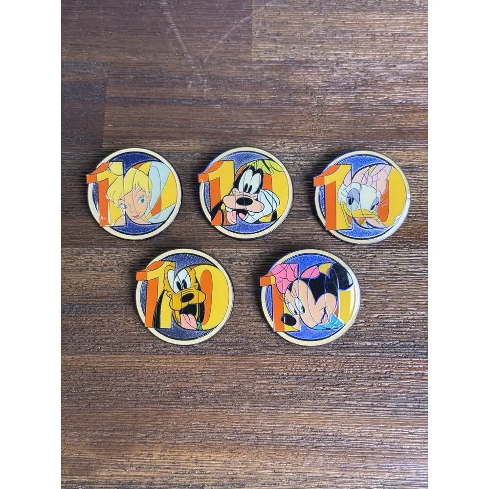 Disney Parks 10 Years Pin Trading Set of 5 Mystery Limited Release 2010 - Picture 1 of 8